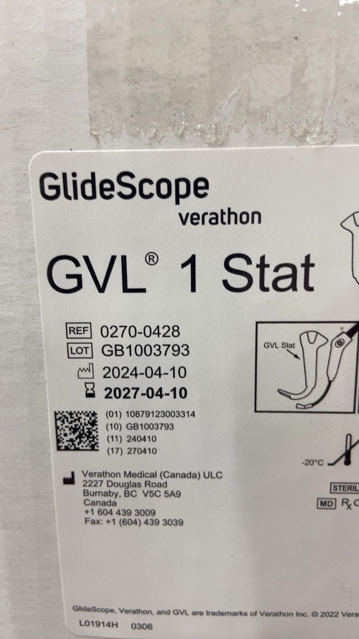 0270-0428 - VERATHON MEDICAL - Glidescope Avl Laryngoscope Blade, (BX/10)