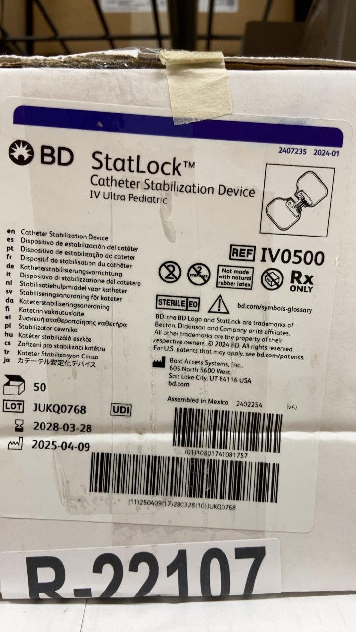 IV0500 - BD - StatLock Catheter Stabilization Device IV Ultra Pediatric, (BX/50)