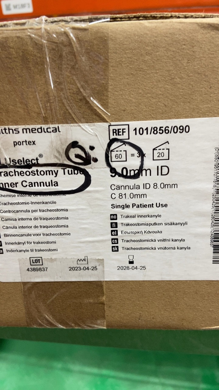 101/856/090 - SMITHS MEDICAL - Portex Bluselect Tracheostomy Tube Inner Cannula, (CS/60)