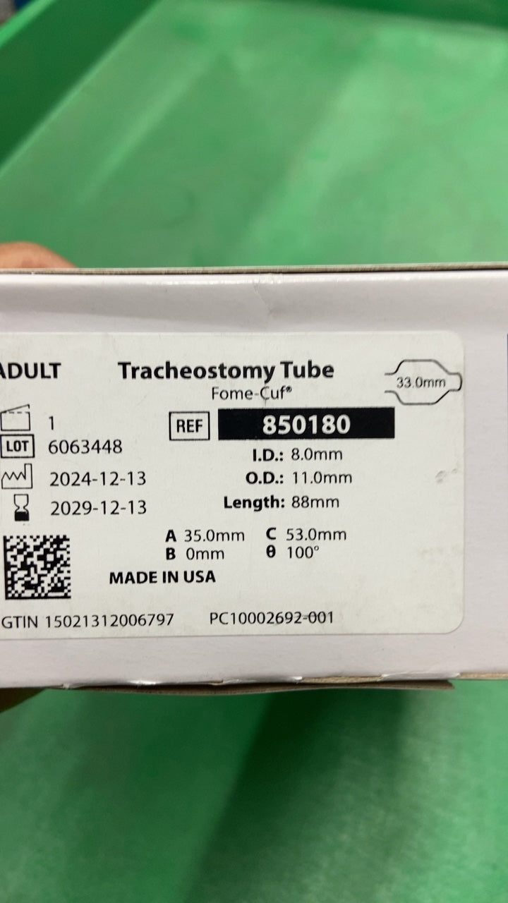 850180 - SMITHS MEDICAL - Tracheostomy Tube Fome-Cuf, (BX/1)