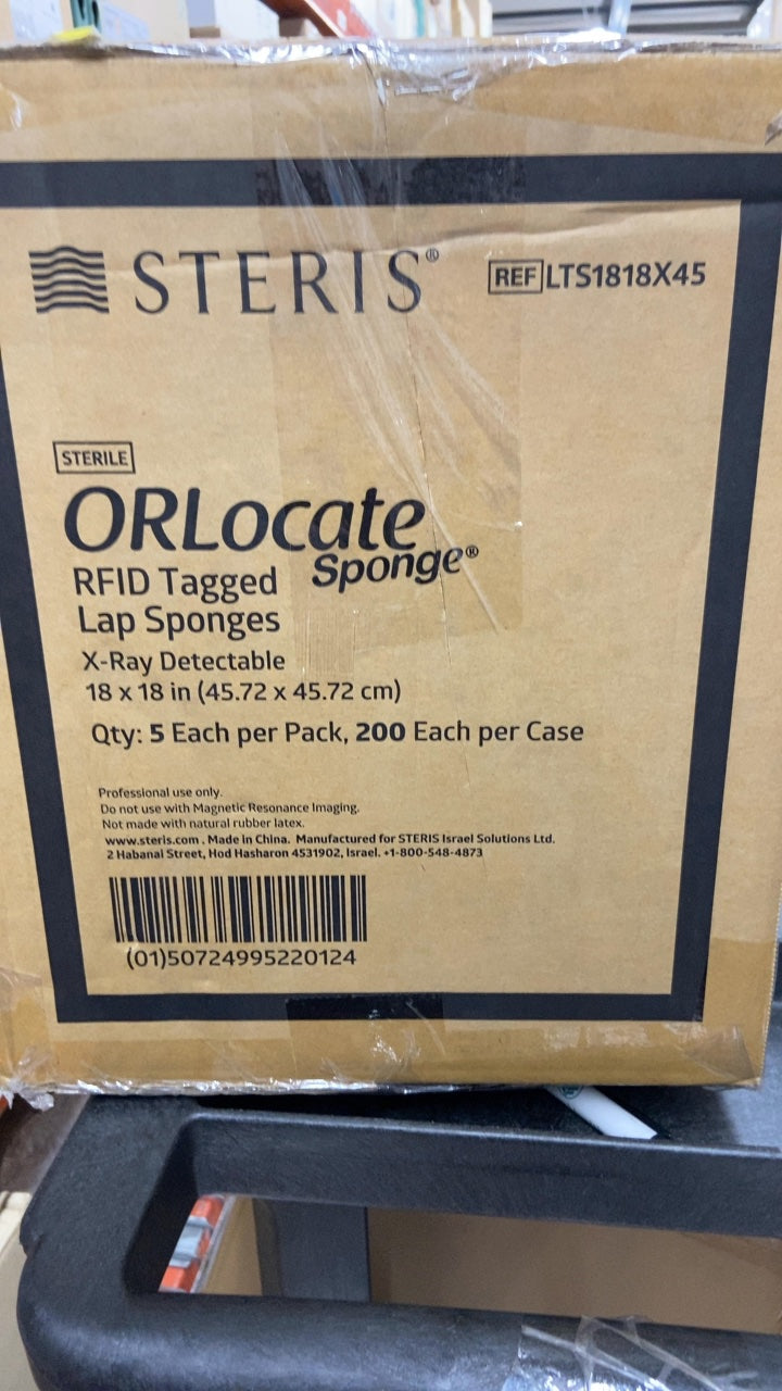 LTS1818X45 - STERIS - ORLocate Sponge RFID Tagged Lap Sponges X-Ray Detectable 18 x 18 in, (CS/200)