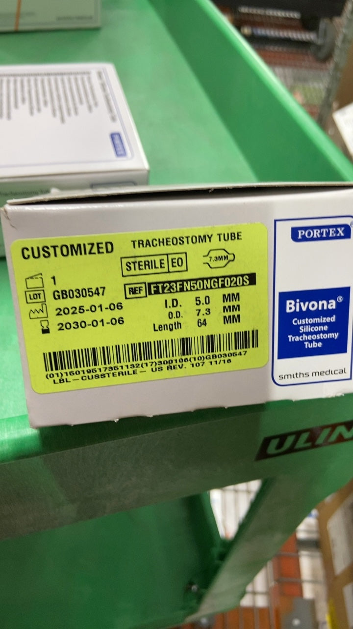 FT23FN50NGF020S - SMITHS MEDICAL - Bivona Customized Silicone Tracheostomy Tube, (BX/1)