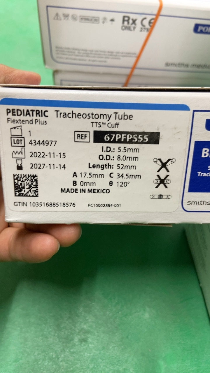 67PFPS55 - SMITHS MEDICAL - Bivona FlexTend TTS Neonatal Trach Tubes - Straight Neck Flange Trach Tube, Pediatric, Size 5.5, (BX/1)