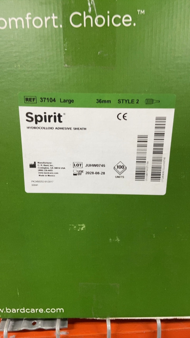 37104 - BARD - Spirit Hydrocolloid Adhesive Sheath, (BX/100)