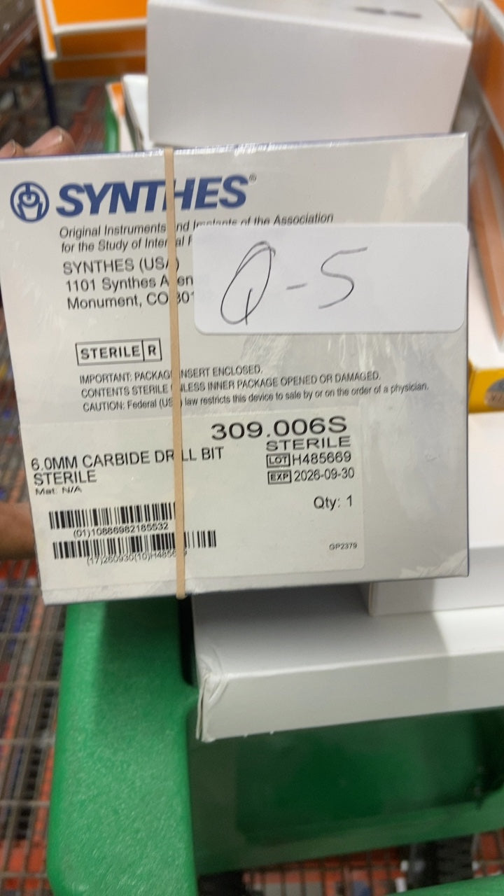 309.006S - SYNTHES - 6.0 mm CARBIDE DRILL BIT STERILE, (BX/1)