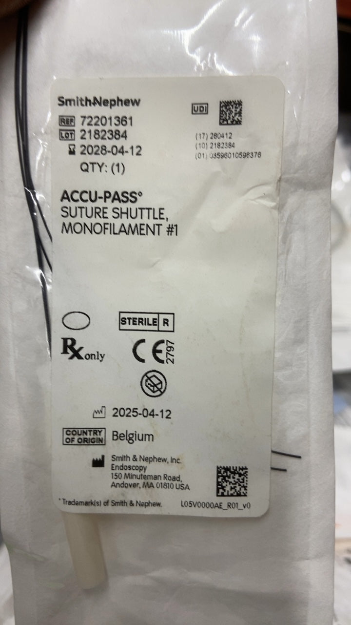 72201361 - SMITH & NEPHEW - ACCU-PASS monofilament, size #1, single pack, 10 per package, sterile, (EA/1)