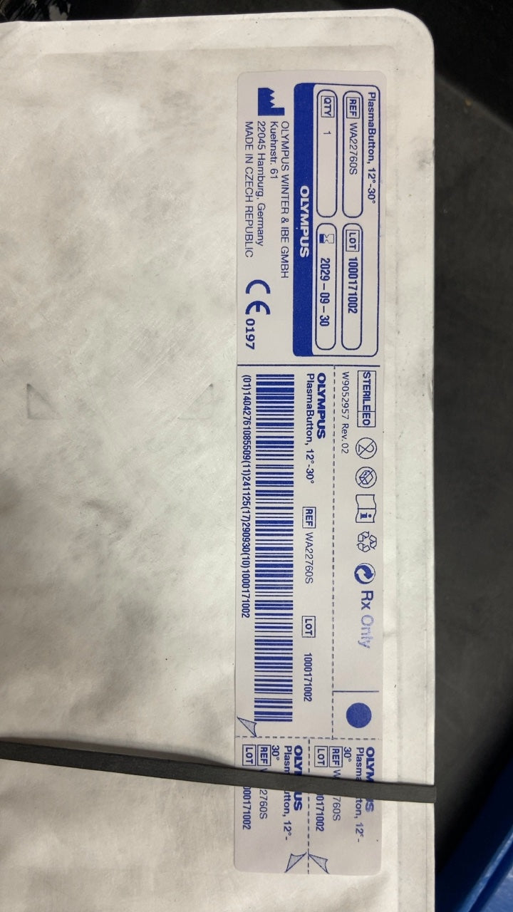 WA22760S - OLYMPUS - PlasmaButton HF-Resection Electrode For OES Pro Resectoscope, 24 Fr Size, 12 to 30 deg Button Tip, (EA/1)