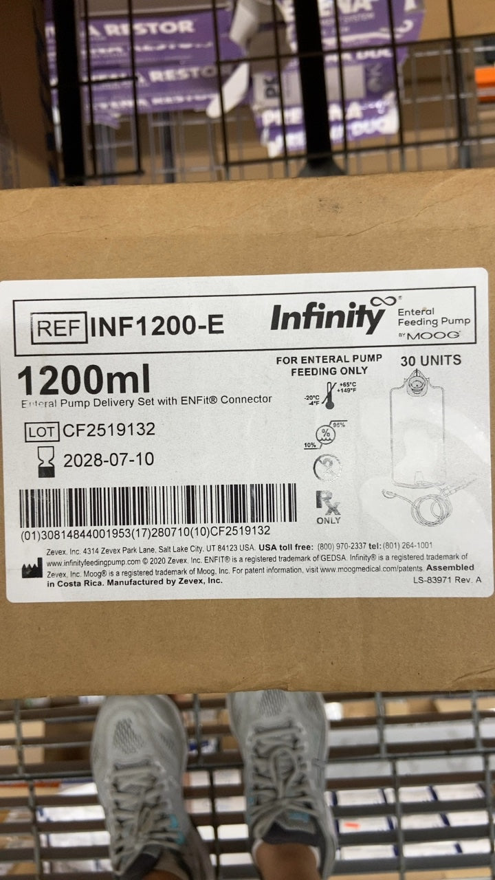 INF1200-E - ZEVEX - 1200ml Enteral Pump Delivery Set with ENFit® Connector, (BX/30)