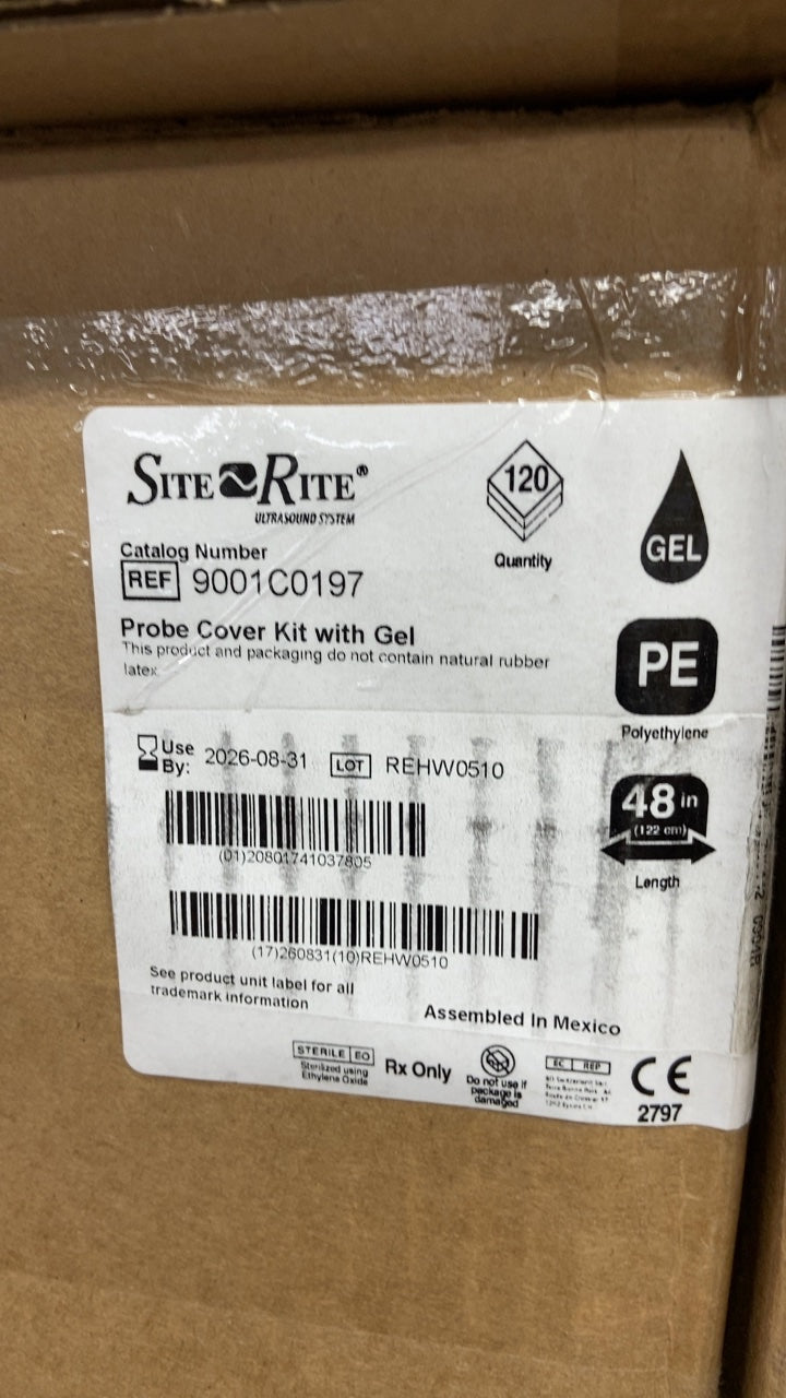 9001C0197 - BARD - Site-Rite 48" Probe Cover W/Gel, Ultrasound, Sterile, (CS/120)