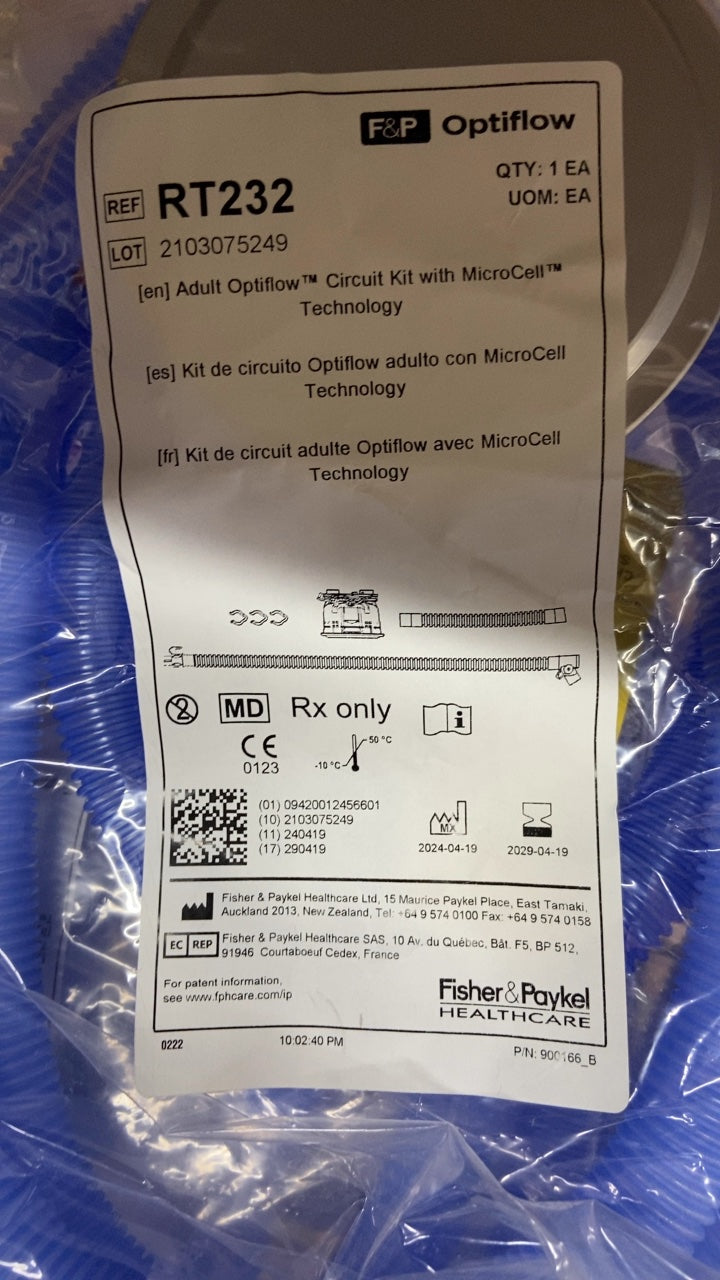 RT232 - FISHER & PAYKEL - Adult Optiflow™ Circuit Kit with MicroCell™ Technology, (EA/1)