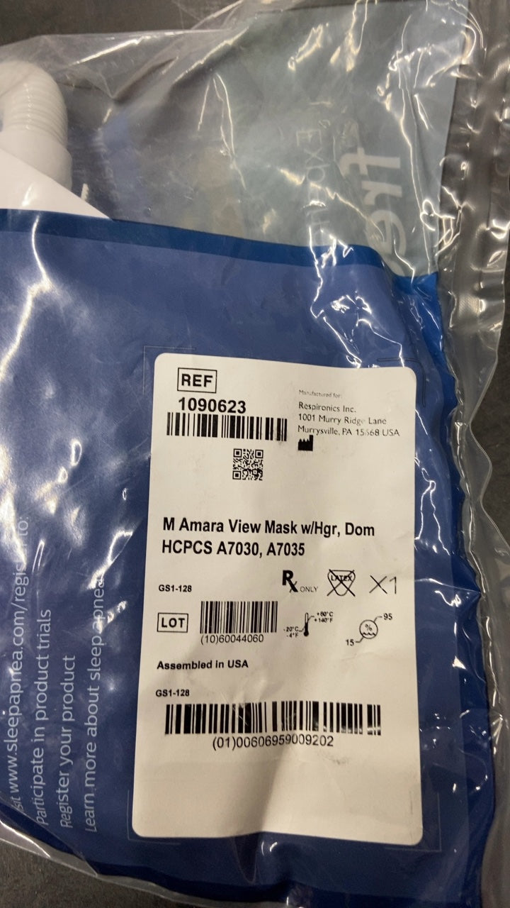 1090623 - RESPIRONICS - M Amara View Mask w/Hgr, Dom HCPCS A7030, A7035, (EA/1)