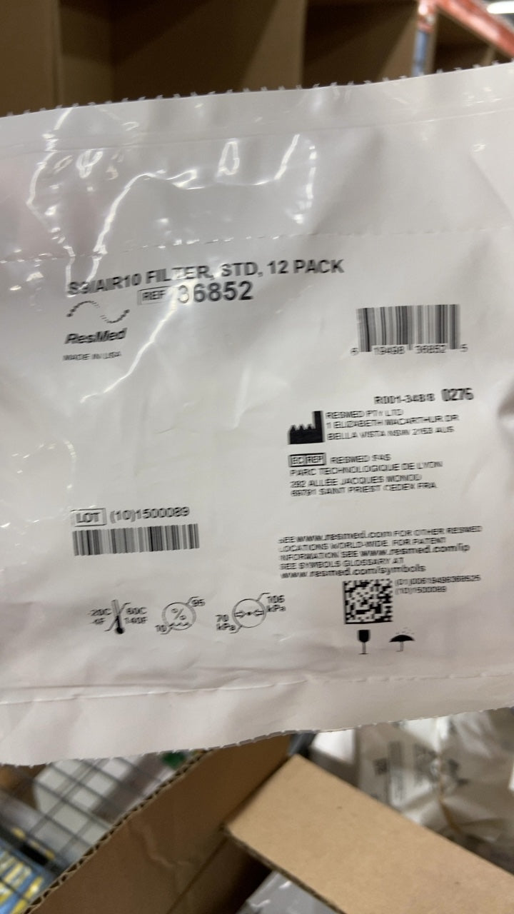 36852 - RESMED - S2A R10 FILTER, STD. 12 PACK, (EA/8)