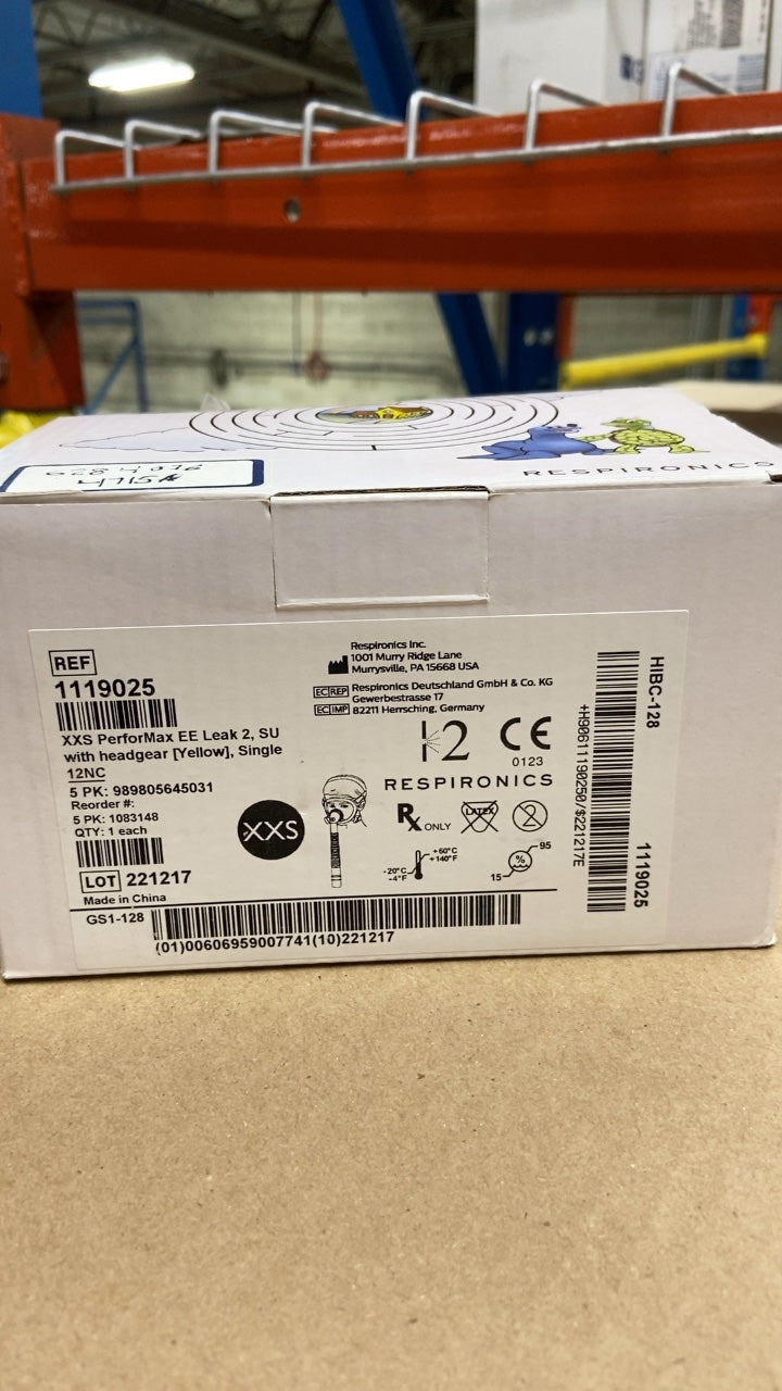 1119025 - RESPIRONICS - XXS PerforMax EE Leak 2, SU with Respironic (Yellowl, Single, (BX/1)