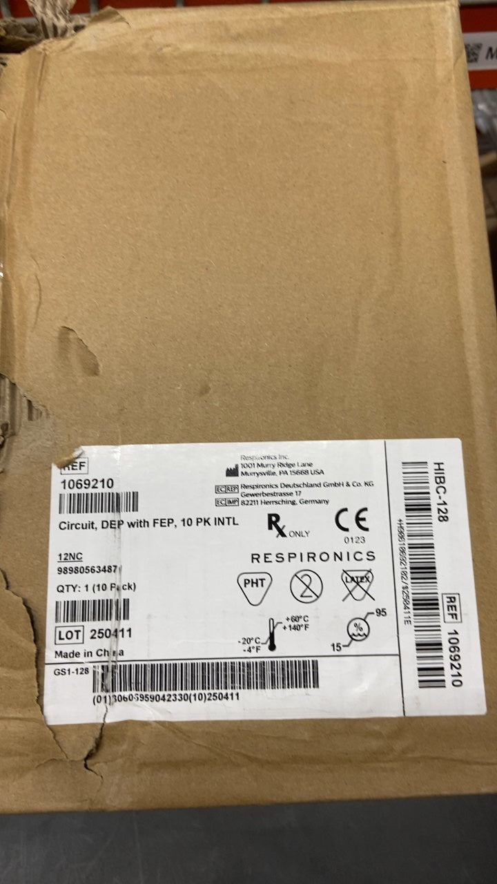 1069210 - RESPIRONICS - Circuit, DEP with FEP, 10 PK INTL, (BX/10)