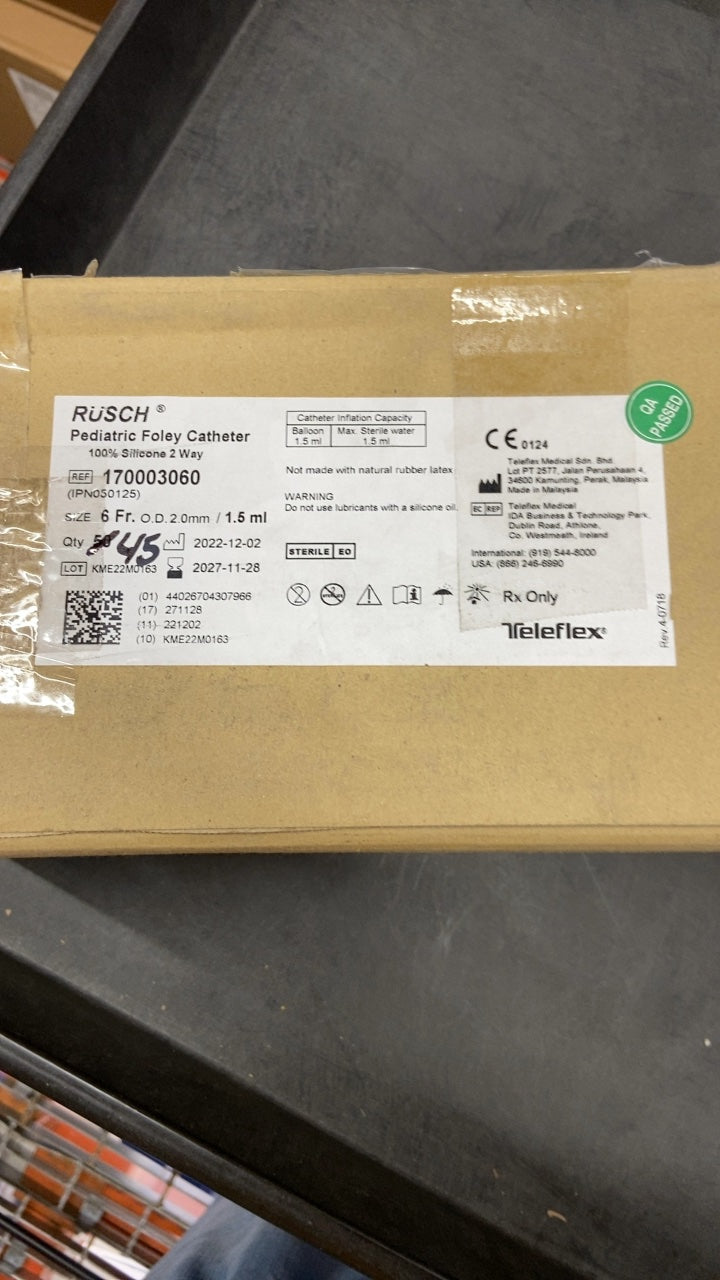 170003060 - TELEFLEX - Pediatric Foley Catheter 100% Silicone 2 Way, (CS/45)