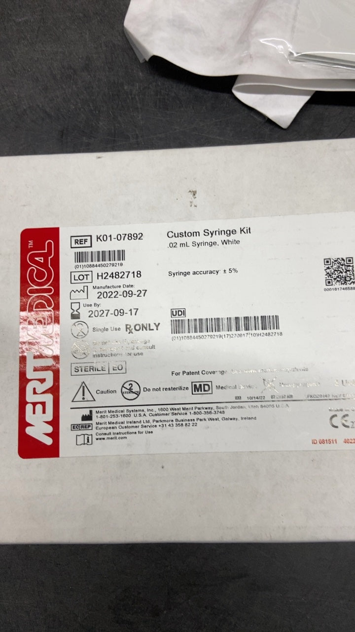 K01-07892 - MERIT MEDICAL - Custom Syringe Kit 02 mL Syringe, White, (BX/3)