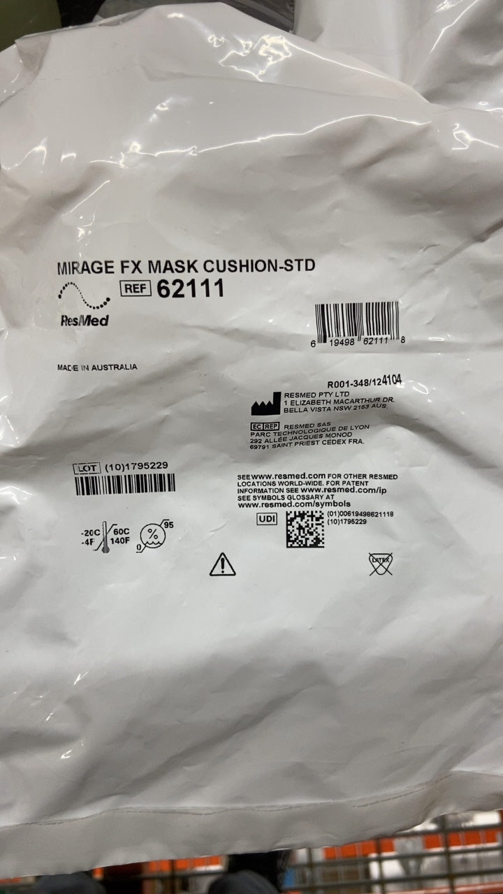 62111 - RESMED - MIRAGE FX MASK CUSHION-STD, (EA/51)