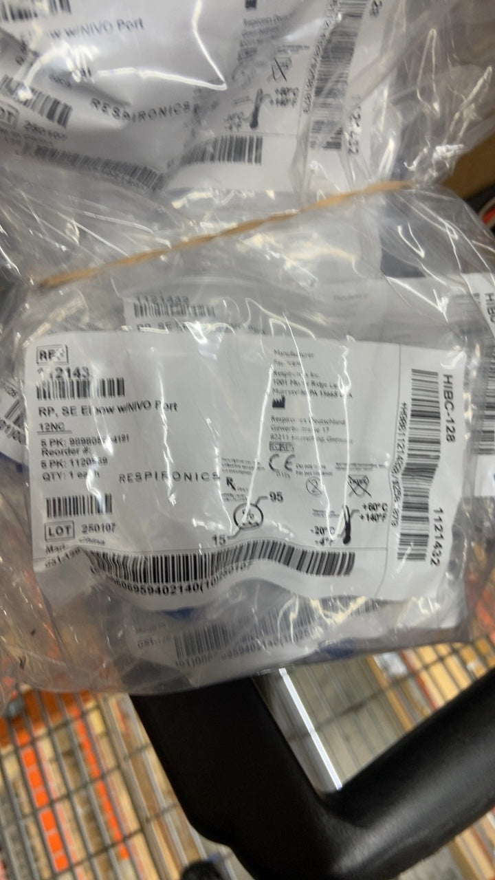 1121432 - RESPIRONICS - RP, 8F Elbow w/NVO Port 12NC, (EA/1)