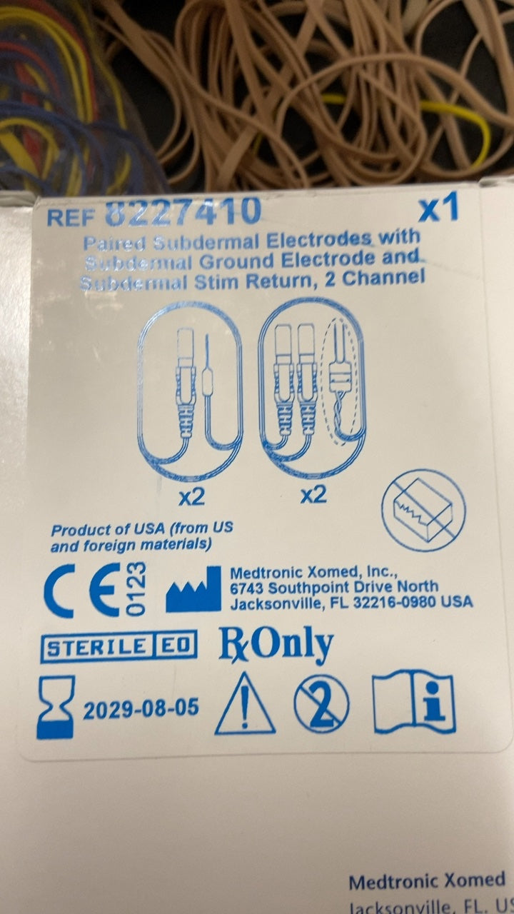 8227410 - MEDTRONIC - 2 Channel Prass Subdermal Electrode, 12 mm Length, (BX/1)