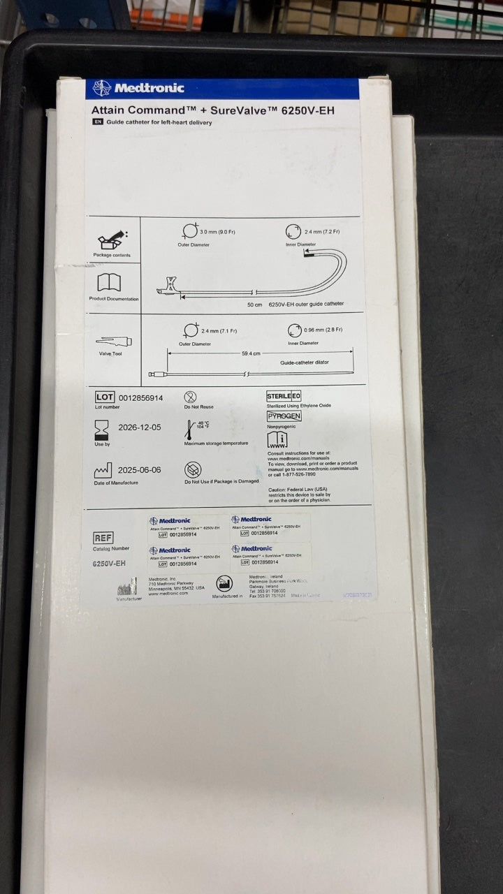 6250V-EH - MEDTRONIC - Attain Command™ + SureValve™ 6250V-EH Guide catheter for left-heart delivery, (BX/1)
