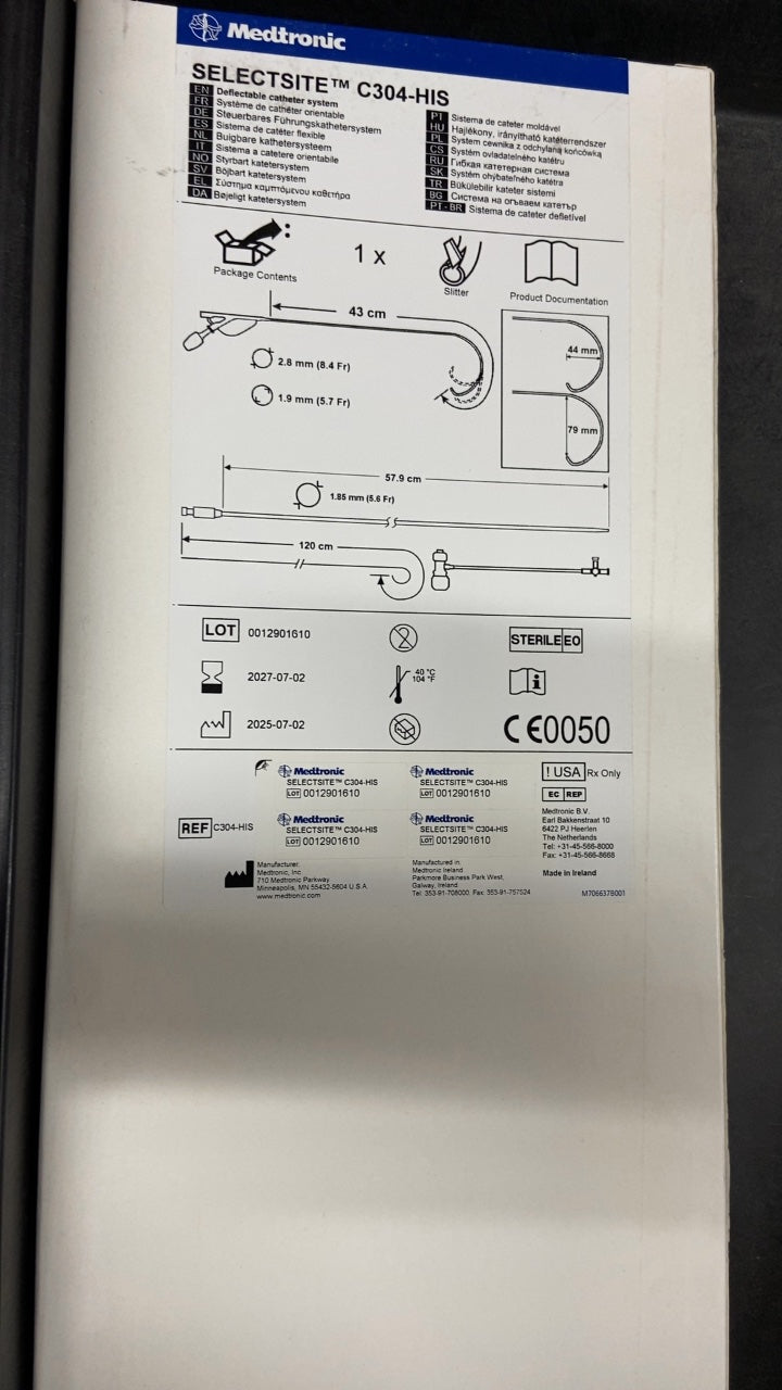 C304-HIS - MEDTRONIC - SELECTSITE™ C304-HIS Deflectable catheter System, (BX/1)