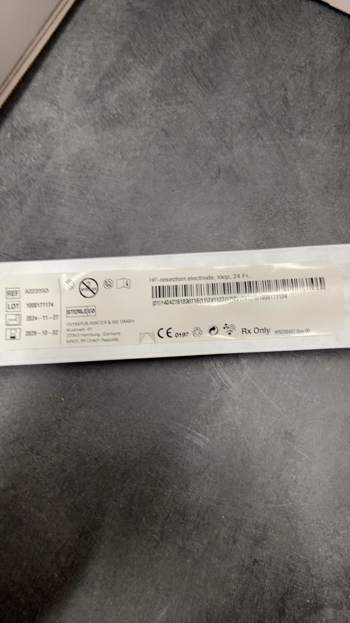 A22205D - OLYMPUS - HF Resection Electrode, Loop 24 Fr Size, 0.2 mm Wire, 30 deg Angle, (EA/1)