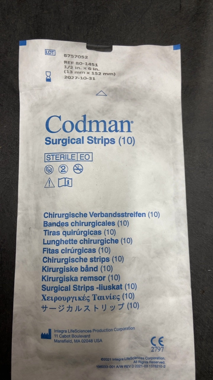 80-1451 - INTEGRA - Sterile Surgical Strips, 1/2 x 6 in., (EA/1)