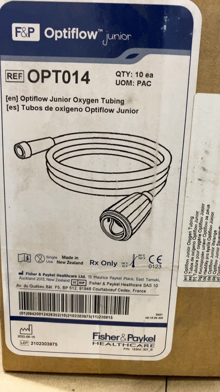OPT014 - FISHER & PAYKEL - Optiflow Junior Oxygen Tubing, (BX/10)