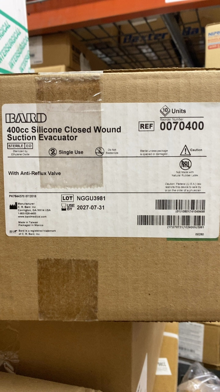 70400 - BARD - 400cc Silicone Closed Wound Suction Evacuator, (BX/10)