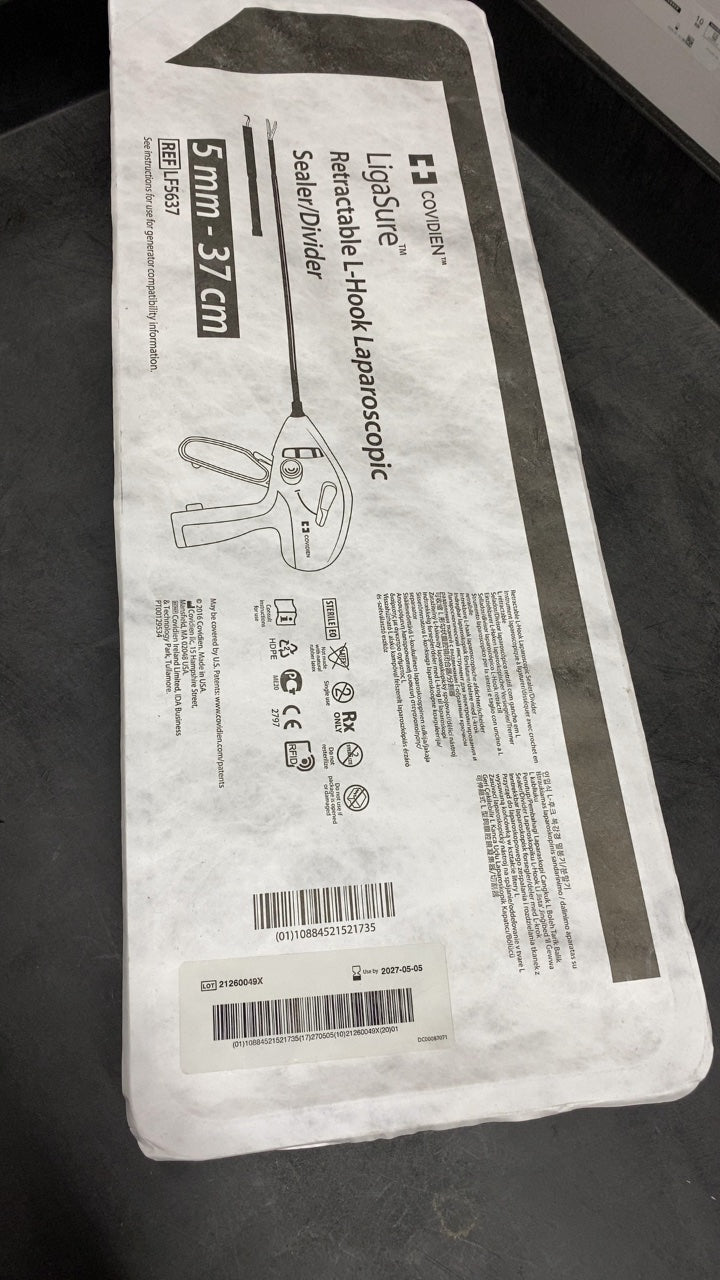 LF5637 - COVIDIEN - LigaSure Retractable L-hook Laparoscopic Sealer/Divider, 37 cm Length, (EA/1)