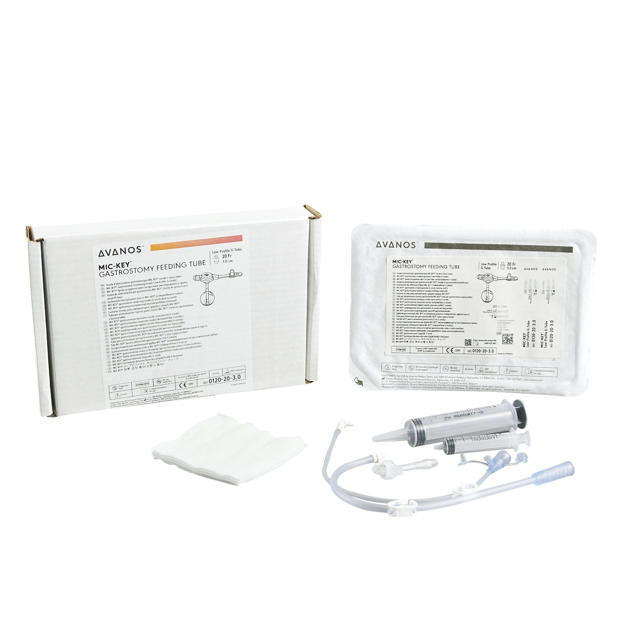 363299 - MIC - MIC-Key Low Profile Gastrostomy Tube Kit 20 Fr. 3.0 cm Tube Silicone Sterile, 0120-20-3.0, Pack of 1, (EA)