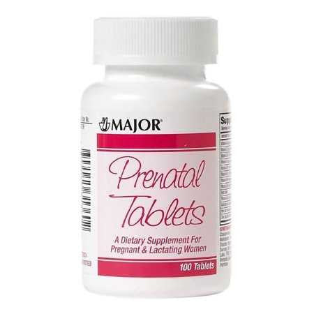 898536 - Major - Prenatal Vitamin Supplement Major PNV No. 96 / Iron / Folic Acid 27 mg - 0.8 mg Strength Tablet 30 Bottle of 30, (BT)