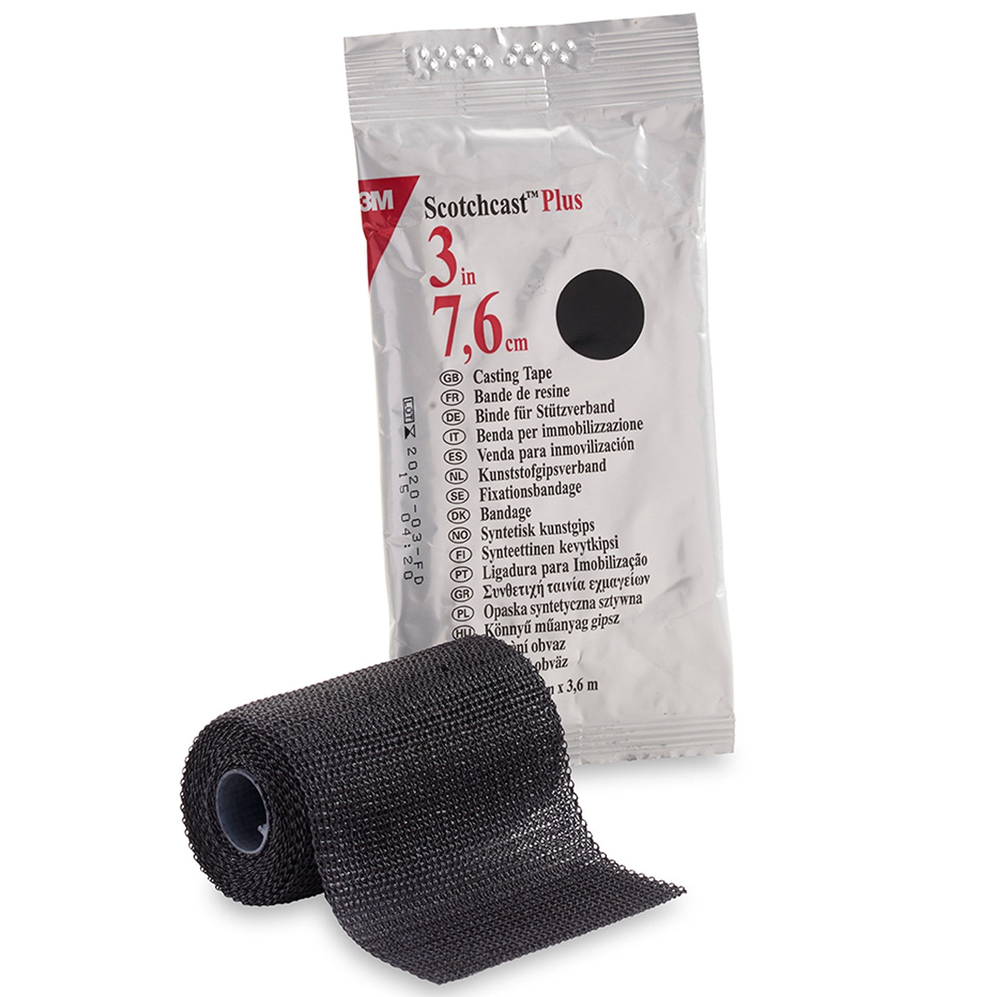 201253 - Scotchcast - Cast Tape 3M Scotchcast Plus 3 Inch x 12 Foot Fiberglass / Resin Black 82003A Pack of 1, (EA)