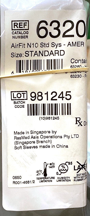 63200 - RESMED - AIRFIT N 10 MASK -STANDARD, (EA/1)