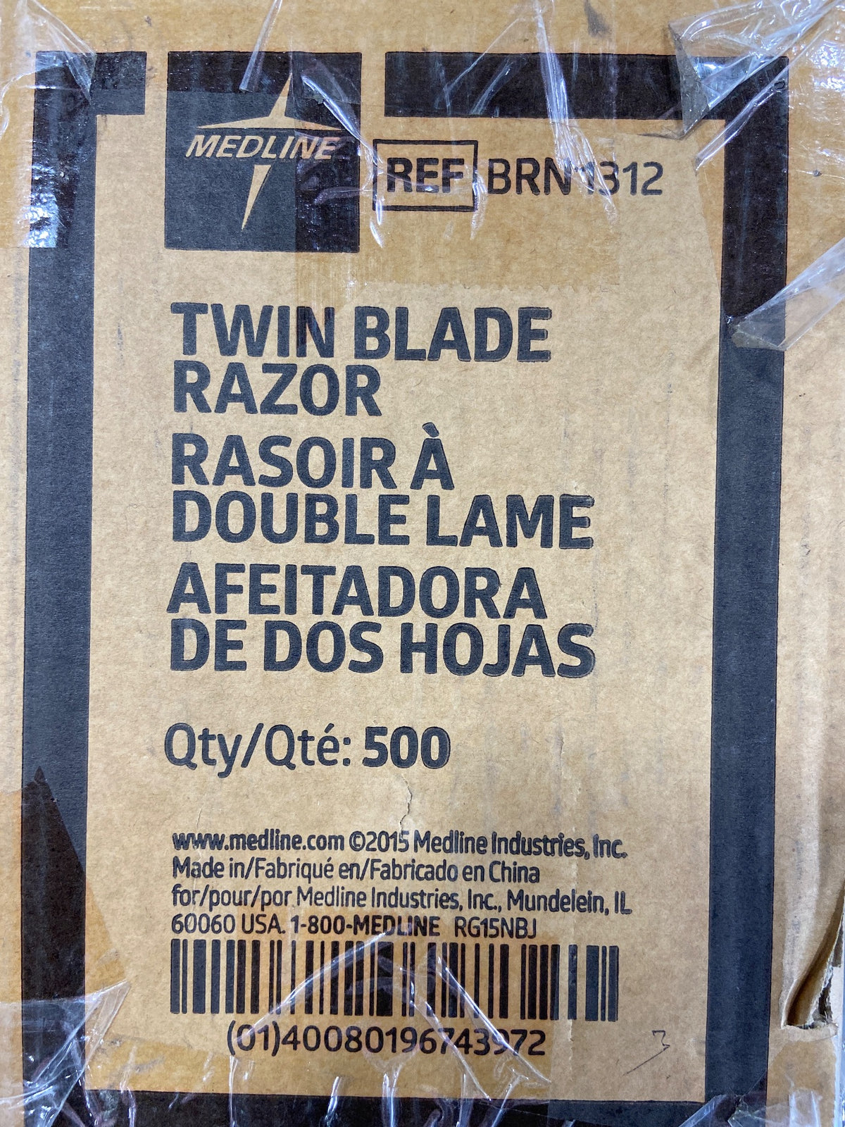 BRN1312 - MEDLINE - Twin blade razor rasoir a double lame, (BX/500)