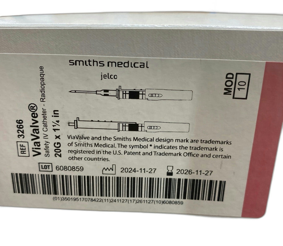 3266 - SMITHS MEDICAL - GTIN for VIAVALVE 20G X 1 1/4 Z 1EA, (BX/50)