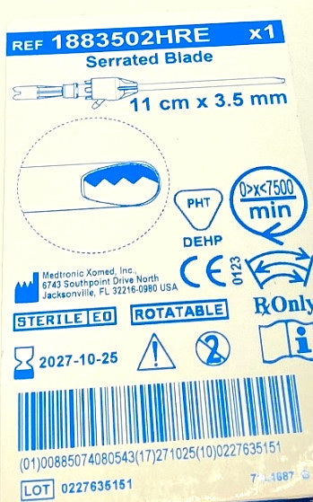 1883502HRE - MEDTRONIC - BLADE 1883502HRE M4 SERR 3.5MM W/IRRIG, (BX/1)