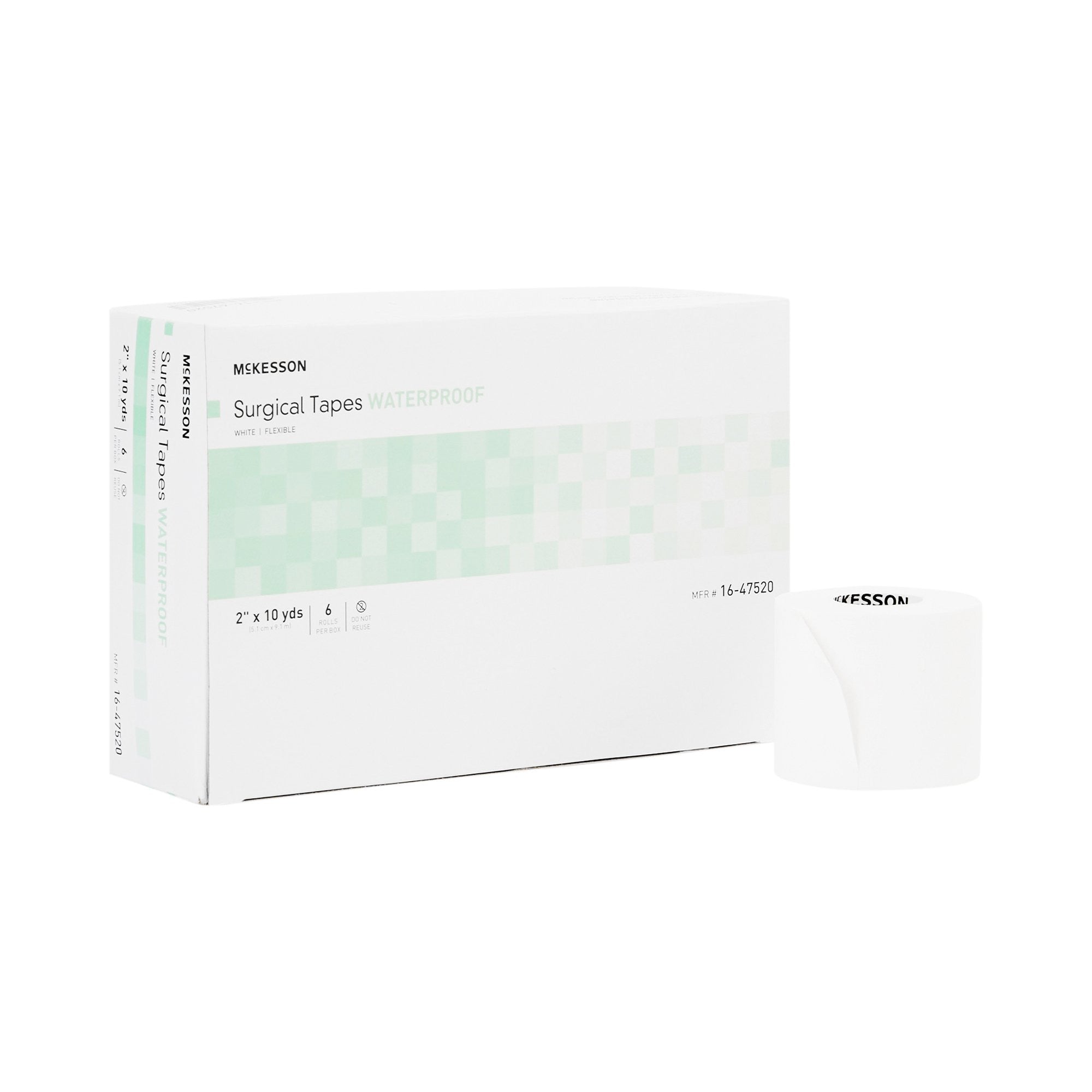 520284 - McKesson - McKesson Waterproof Medical Tape White 2 in X 10 yd Adhesive, 16-47520, Case of 72, (CS)