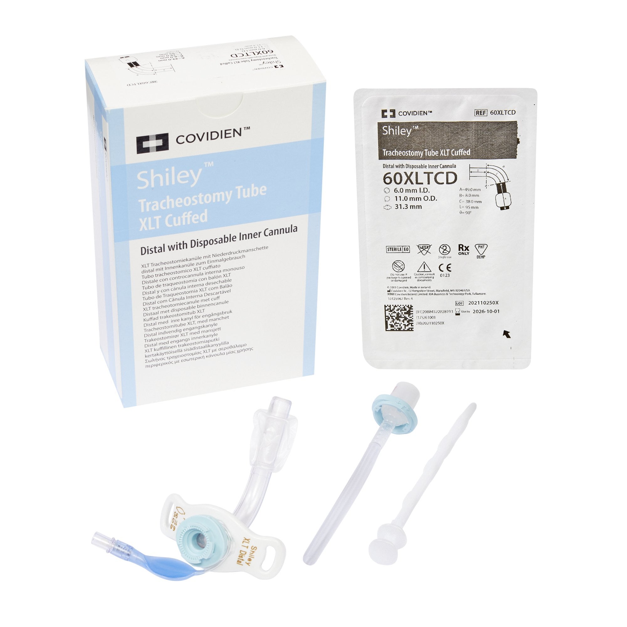 539853 - Shiley - Shiley XLT Cuffed Tracheostomy Tube Disposable IC Size 6.0 Adult, 60XLTCD, Pack of 1, (EA)
