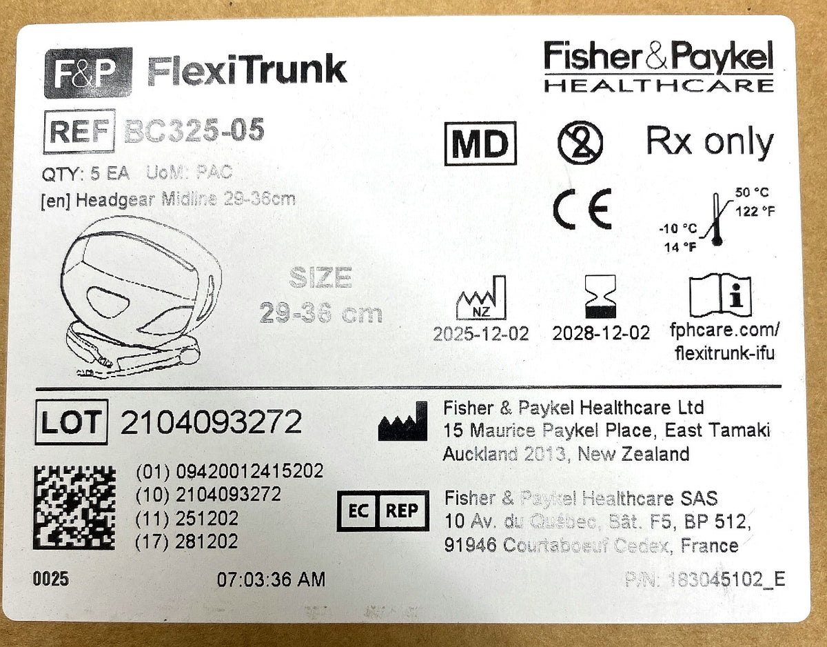 BC325-05 - FISHER & PAYKEL - Headgear Midline, (BX/5)