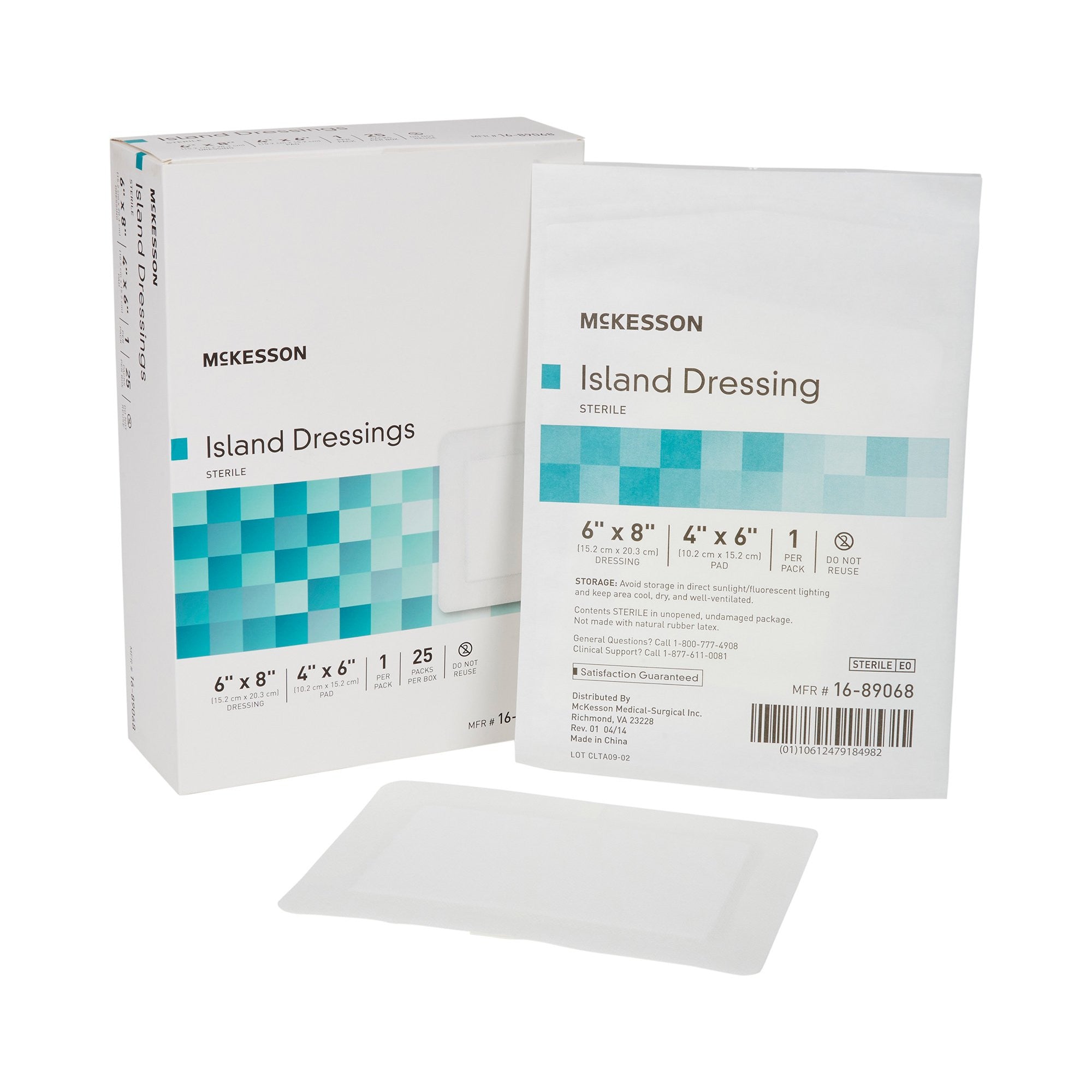488926 - McKesson - McKesson Island Dressing 6 X 8 Inch Rectangle Sterile, 16-89068, Case of 100, (CS)