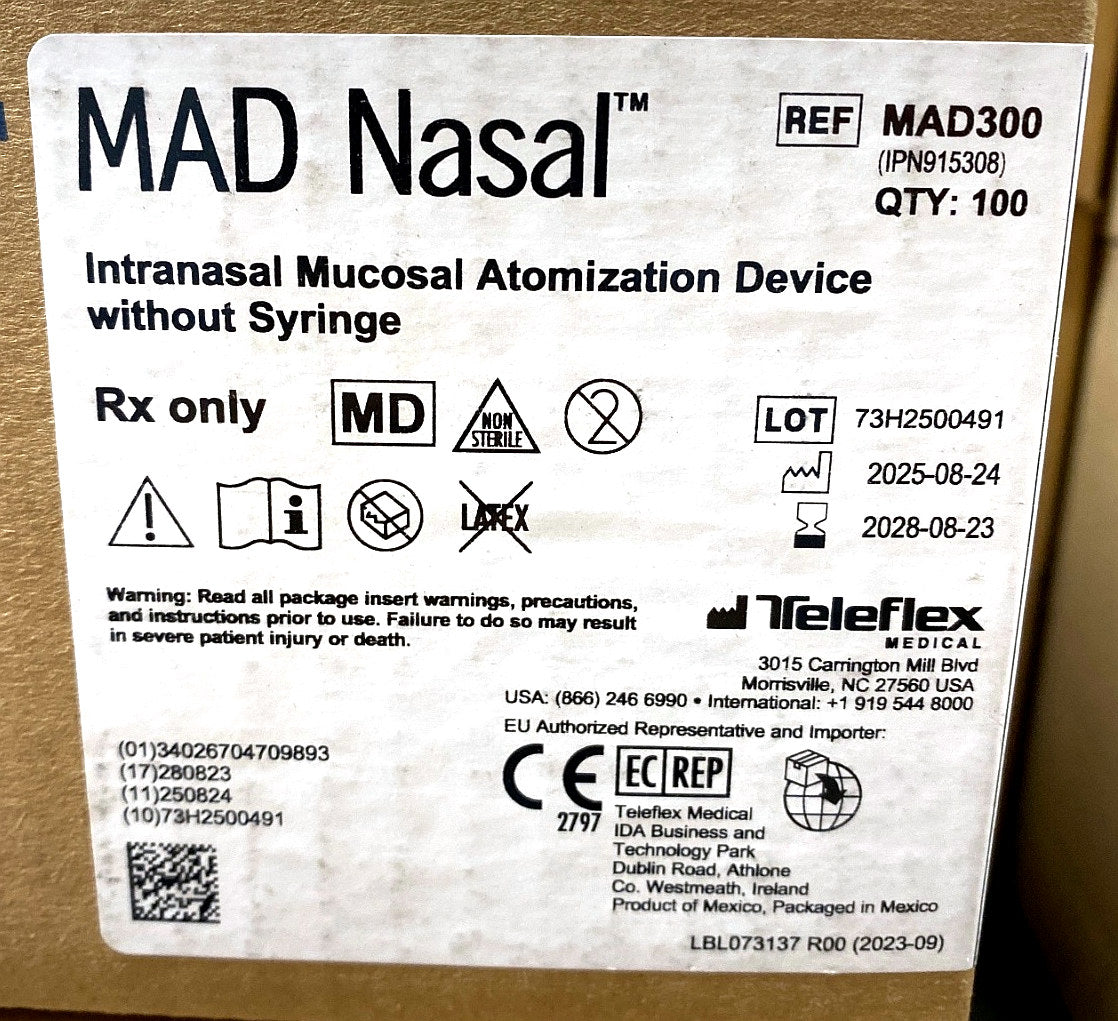 MAD300 - TELEFLEX - MAD Nasal without Syringe, (CS/100)