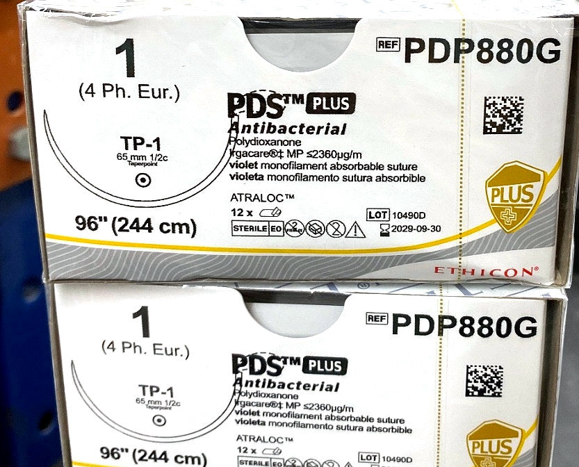 PDP880G - ETHICON - Antibacterial Violet Monofilament (Polydioxanone), Absorbable Surgical Suture, (BX/12)
