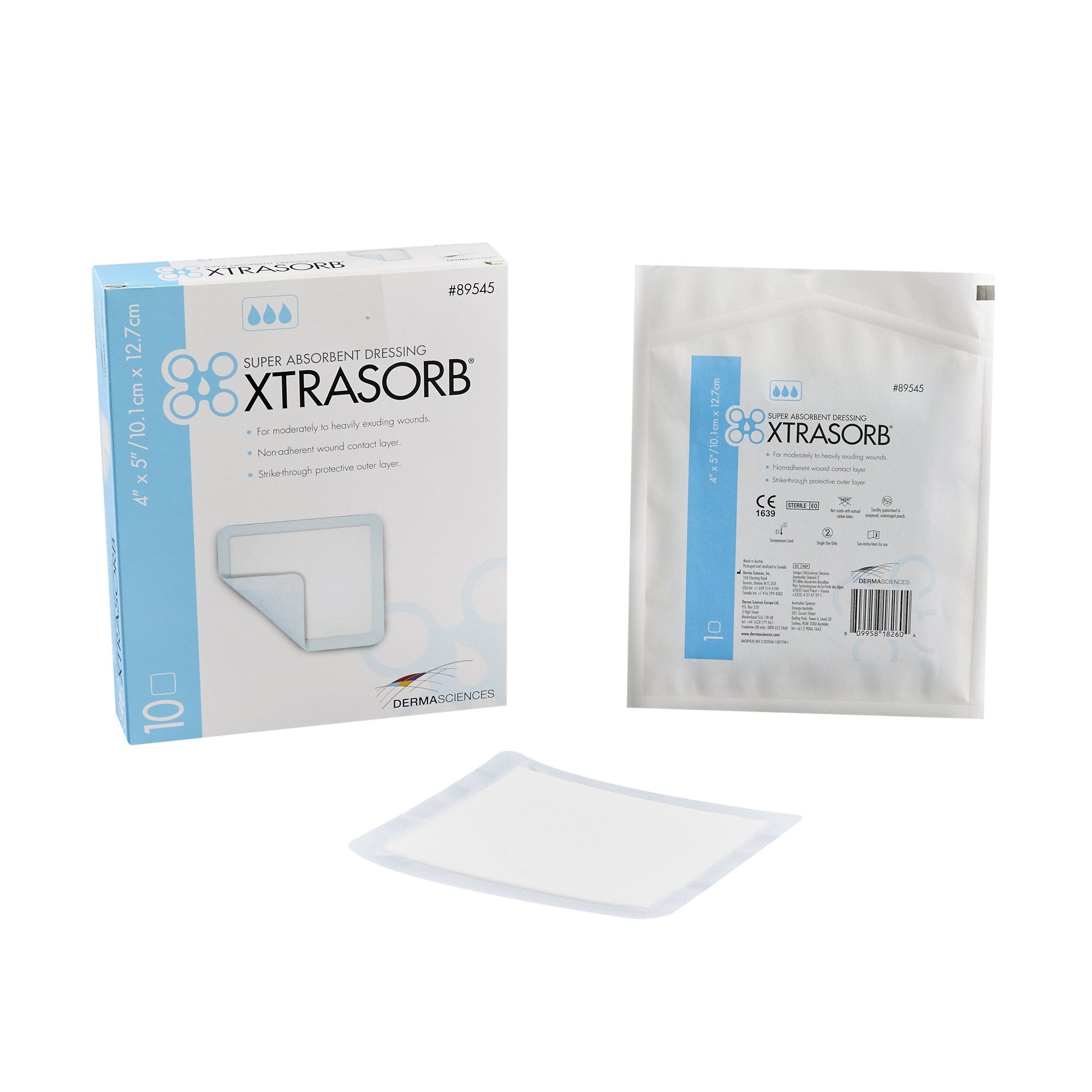 785622 - Xtrasorb - Xtrasorb Classic Super Absorbent Dressing Nonadhesive 4 X 5 Inch Rectangle, 89545, Box of 10, (BX)
