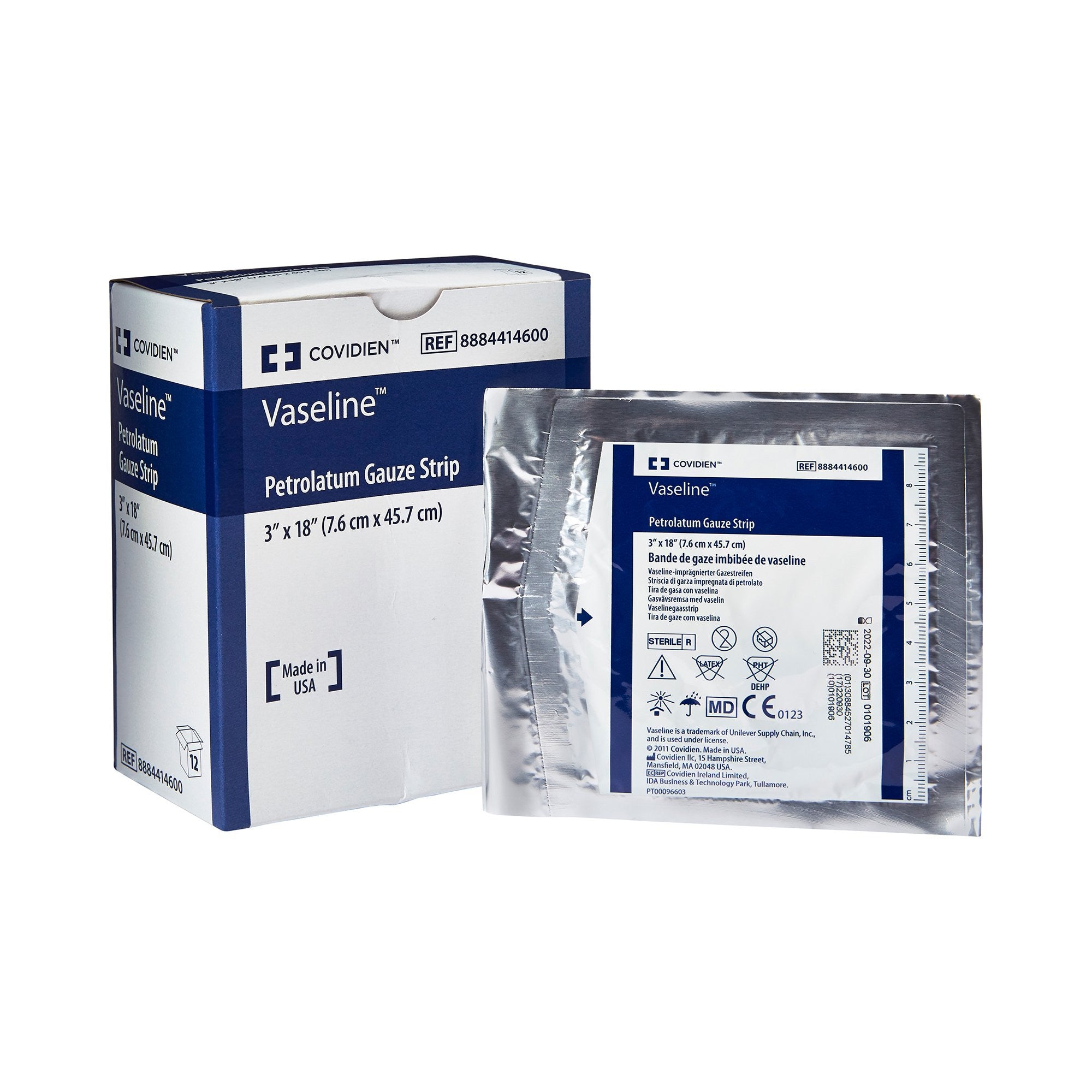 32727 - Vaseline - Vaseline Petrolatum Impregnated Dressing Strip 3 X 18 in Sterile Pack of 1, (EA)