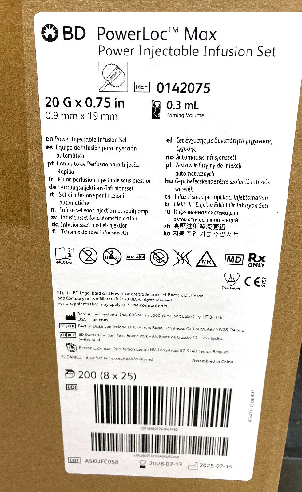 0142075 - BARD - PowerLoc Max 20G x 0.75 inch, (CS/200)