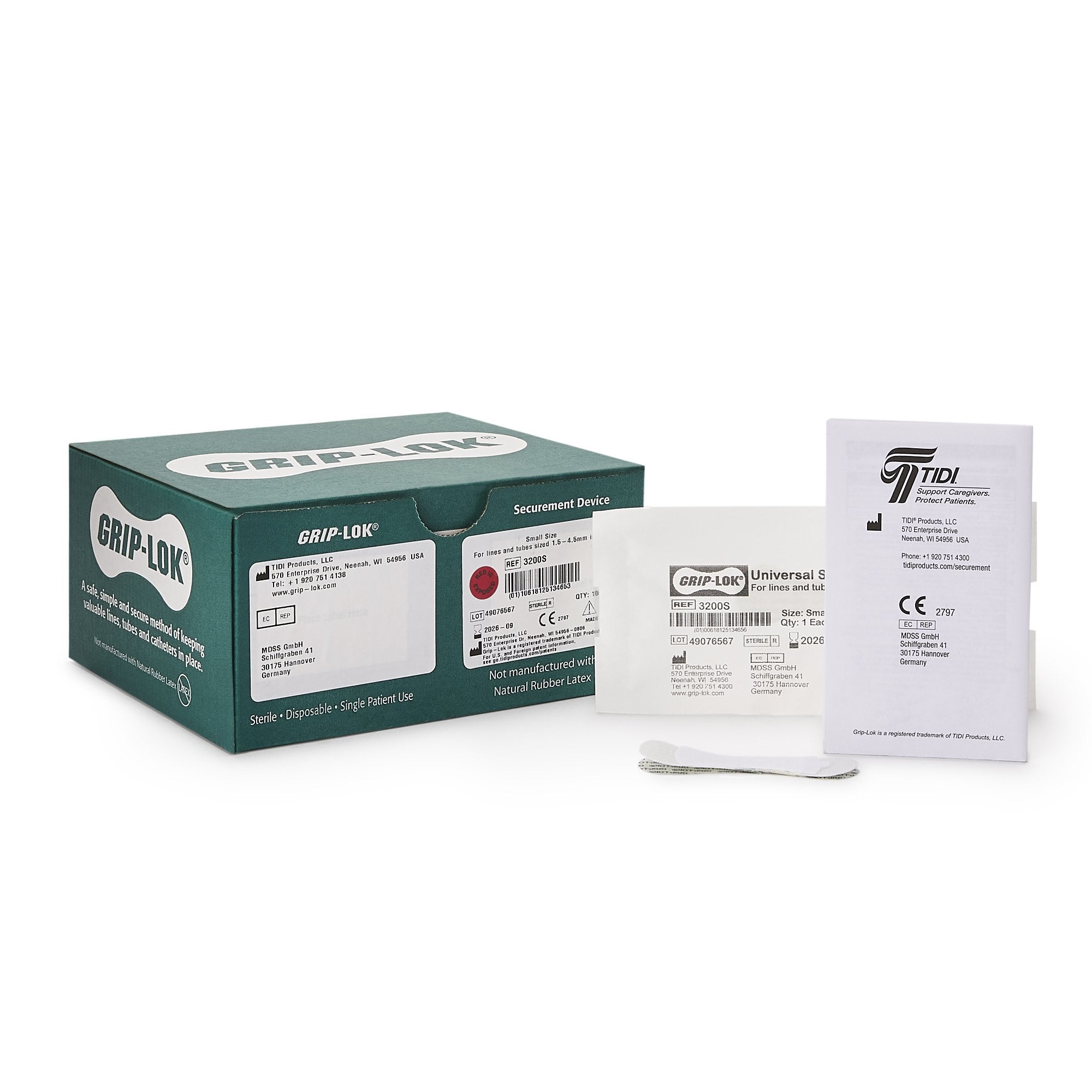 1003991 - Grip-Lok - Grip-Lok Foley Catheter / Line Securement Device Small, 3 Inch Length, Sterile, 3200S, Box of 100, (BX)