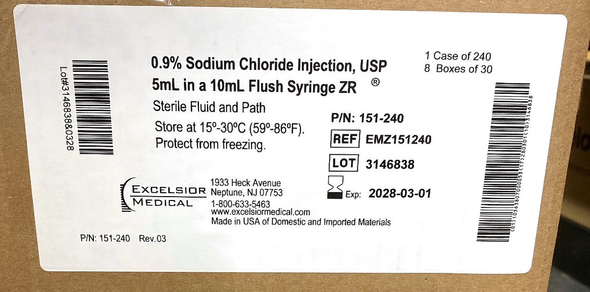 EMZ151240 - MEDLINE - 0.9% Sodium Chloride Injection, USP, (CS/240)
