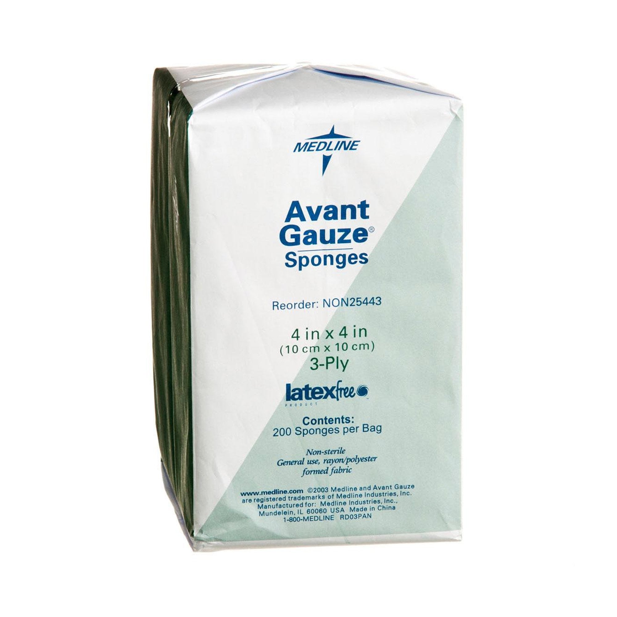 567210 - Avalon - Avant Gauze Nonwoven Sponge 4 X 4 in 3-Ply NonSterile , NON25443, Bag of 1, (BG)