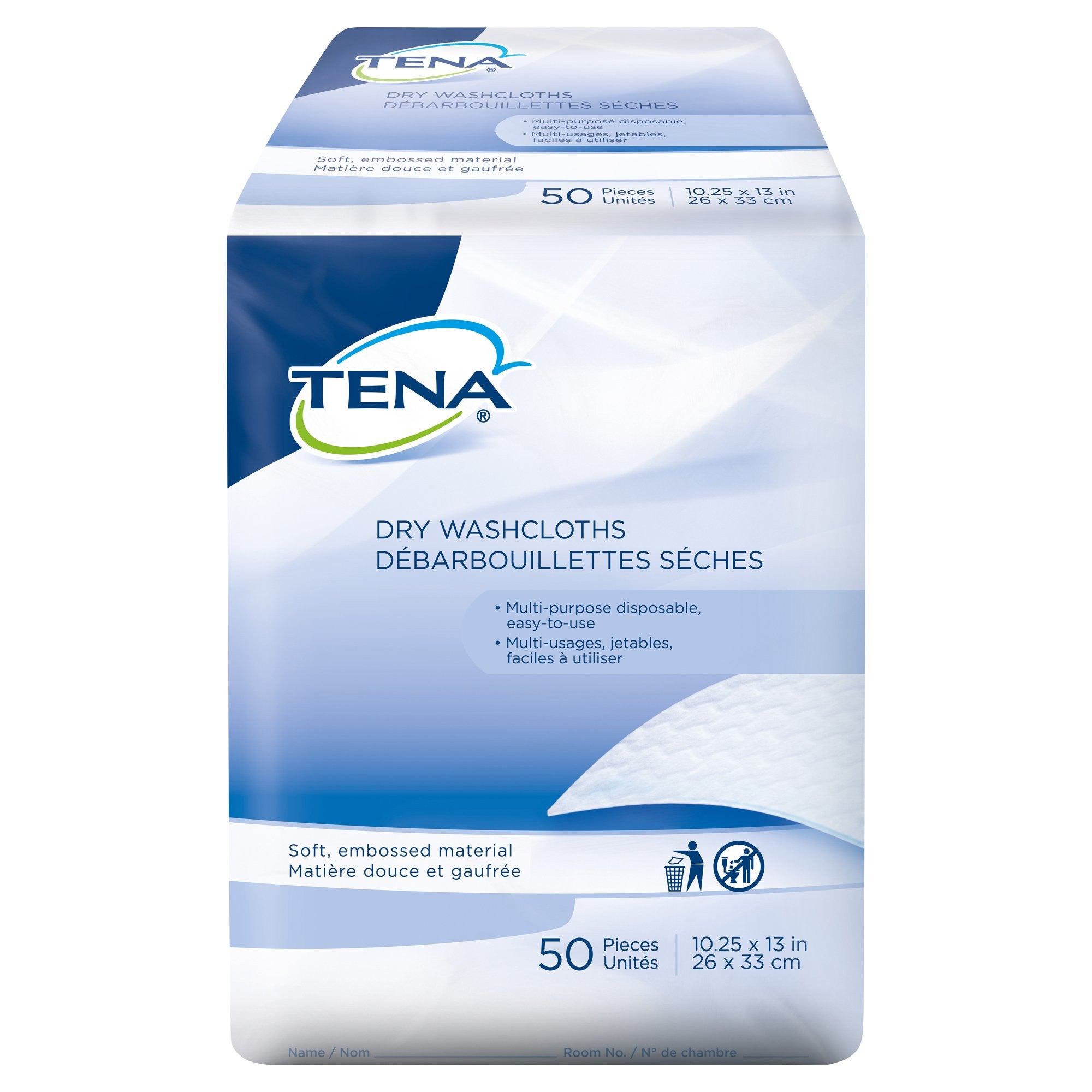 450345 - TENA - TENA Washcloth 10-1/4 X 13 Inch White Disposable, 74499, Bag of 1, (BG)